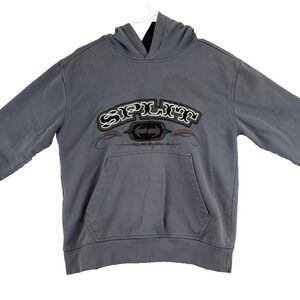 Split Kids Gray Hoodie Pullover Size S Front Pocket Embroidered Logo